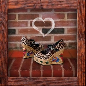 Inked Shoes, embroidered platform shoes