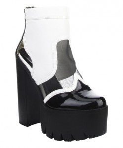 zulily black and white platform boot